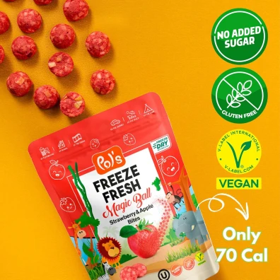 Pols Freeze Fresh Magic Ball Freeze-Dried Strawberry & Apple Bites